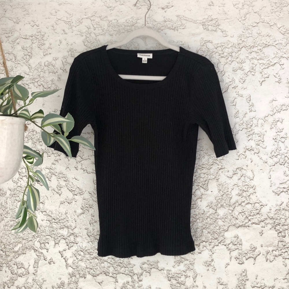 Frank & Oak Ribbed Black Top